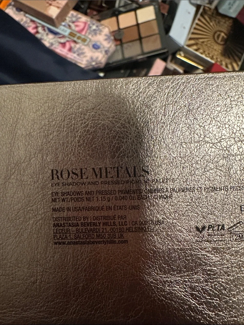 Anastasia BH Rose metals Eyeshadow Palette and mascara- Warm Rose/Gold Shades